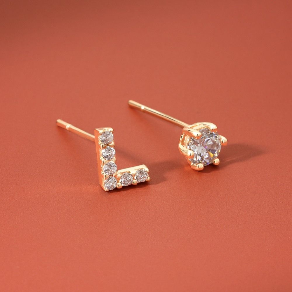 Bông Tai Nữ Chữ L Vàng Tây 14K BTAM109 Huy Thanh Jewelry