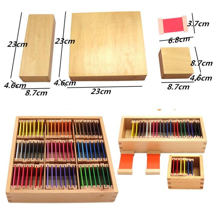 set 3 hộp thẻ màu giáo cụ Montessori