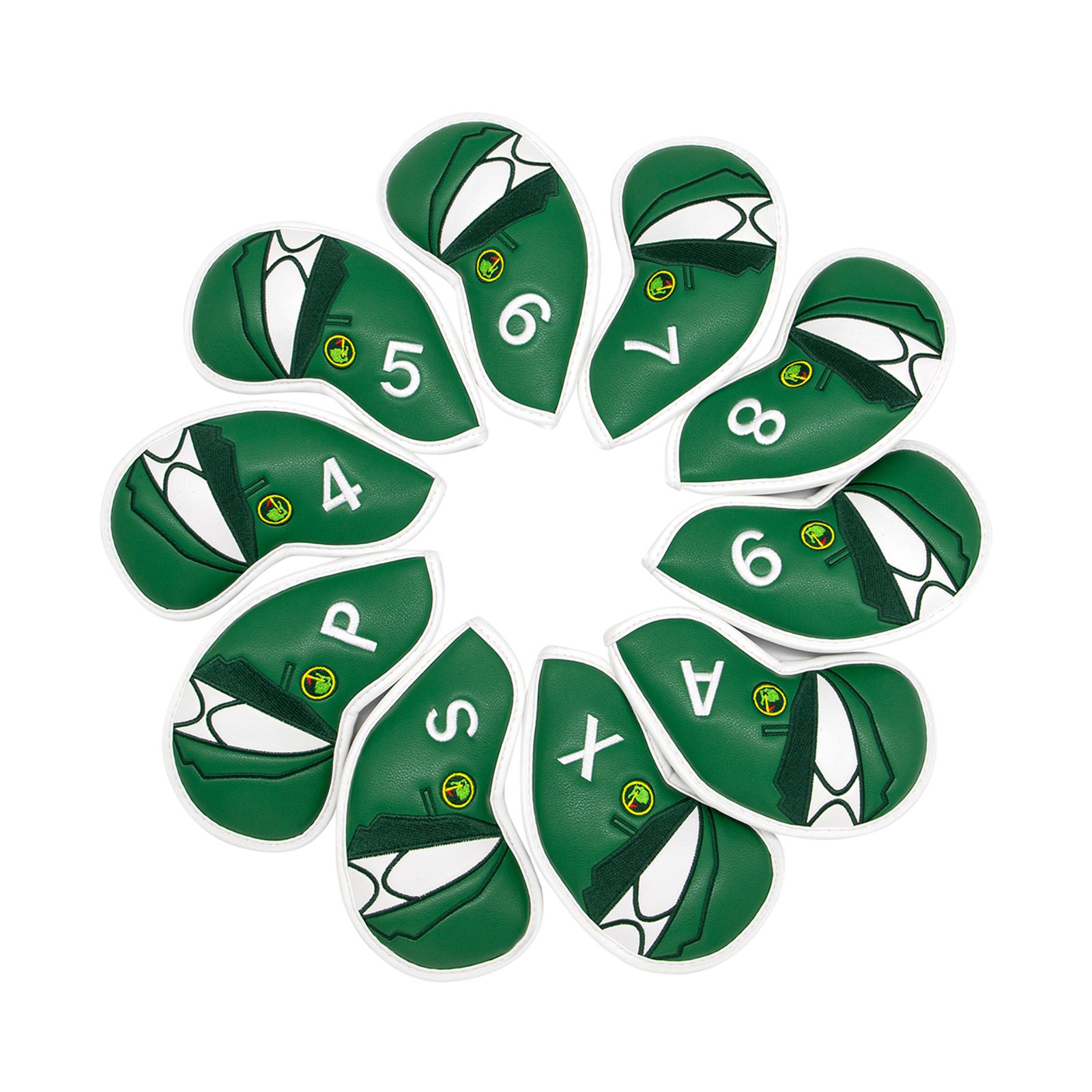 Leather Golf Iron Head Covers Set Headcovers Protector Accessories