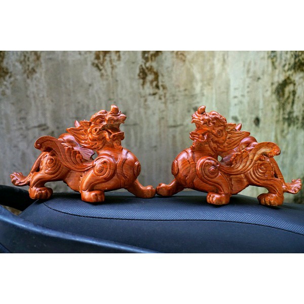 Cặp tỳ hưu gỗ hương ngang 30cm