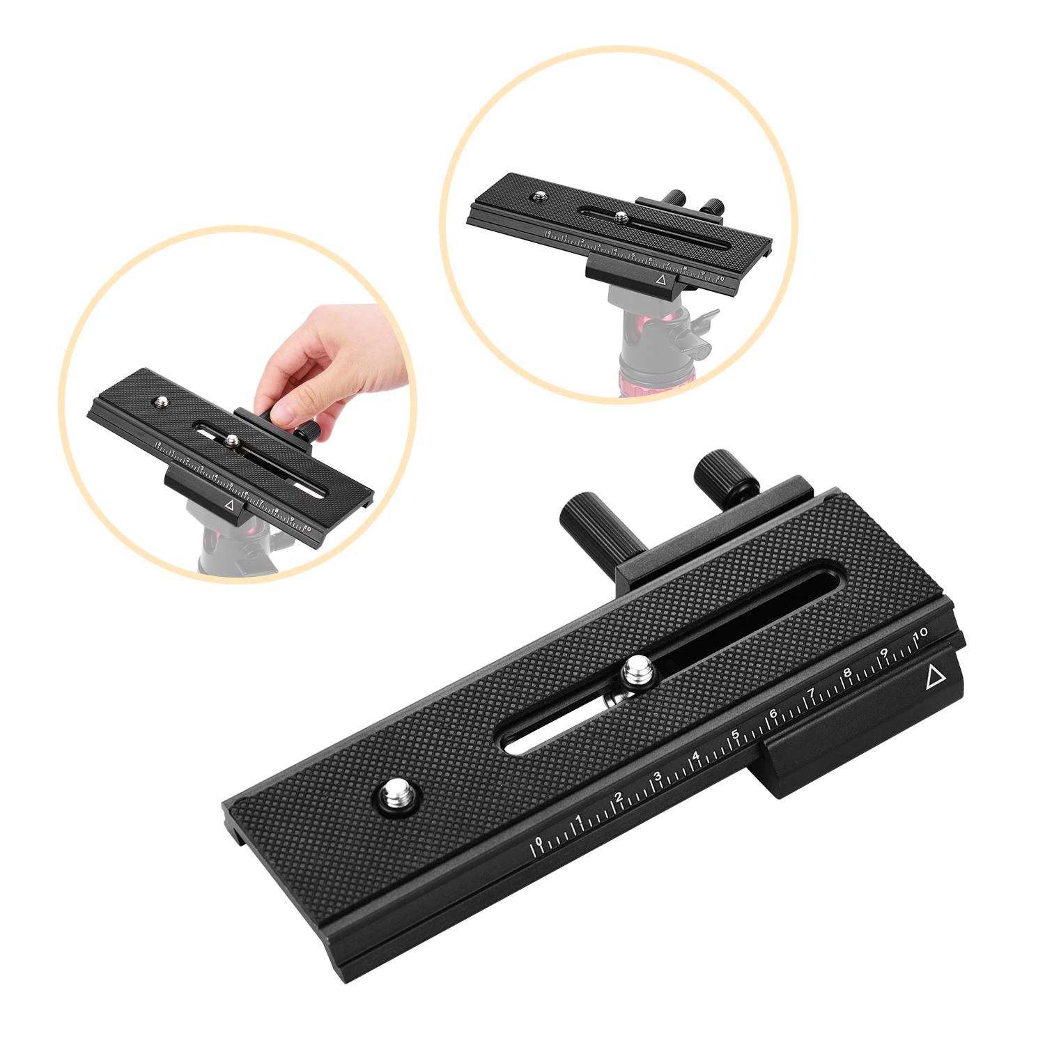 Tấm QR Hợp kim nhôm với Núm điều chỉnh Vít 1/4 inch Kép cho Máy quay Máy ảnh DSLR