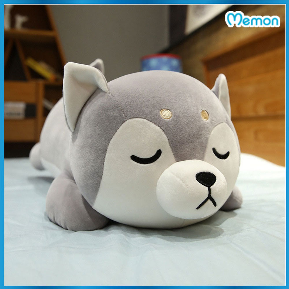 Gấu bông chó shiba ngủ cao cấp Memon, chó bông gối ôm chó shiba bông mềm mịn