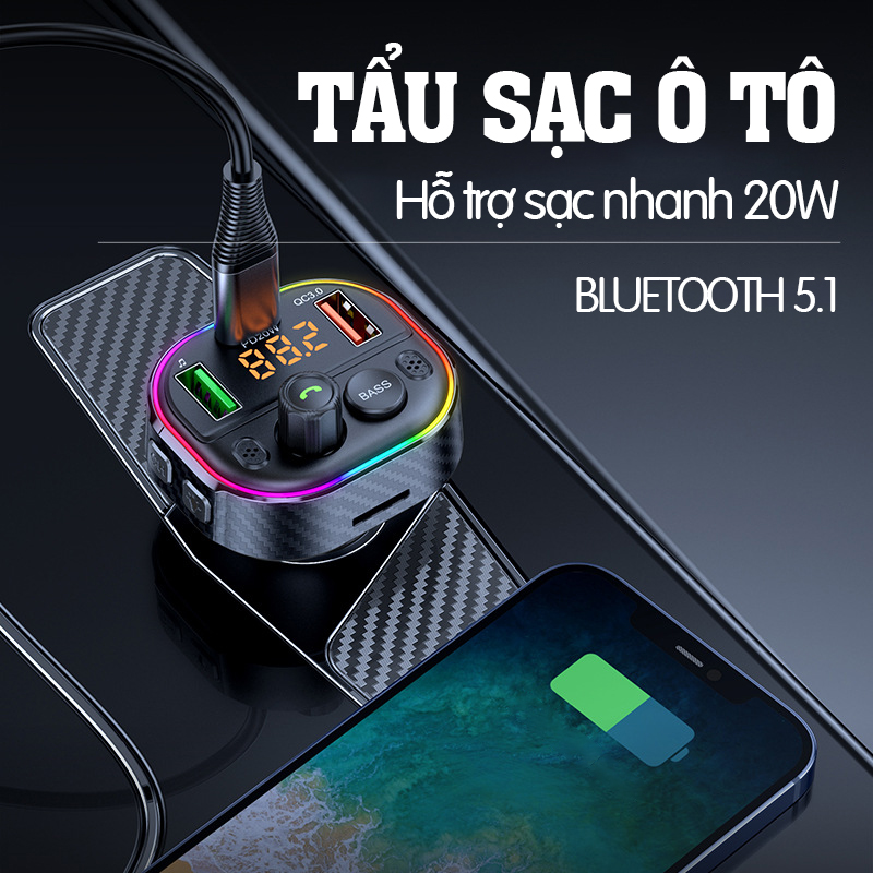 Tẩu sạc ô tô  , tẩu nghe nhạc MP3- D1624