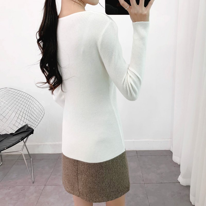 Áo len croptop ôm body tôn dáng cổ chữ V kèm dây rút thời trang ARCTIC HUNTER