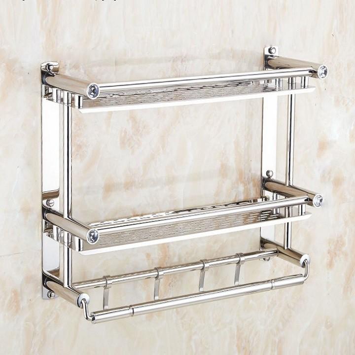 Kệ Nhà Tắm, Giá Treo Khăn Nhà Tắm, Để Đồ Dùng Inox Đa Năng Gắn Tường