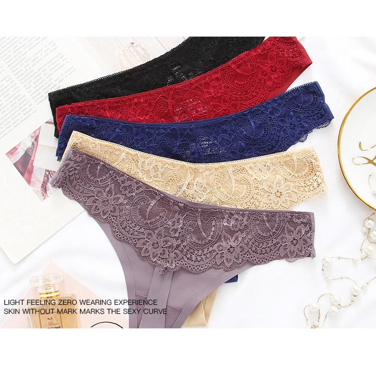 Quần Lót Lọt Khe Thun Lạnh Phối Ren Thời Trang Hàng loại Đẹp.