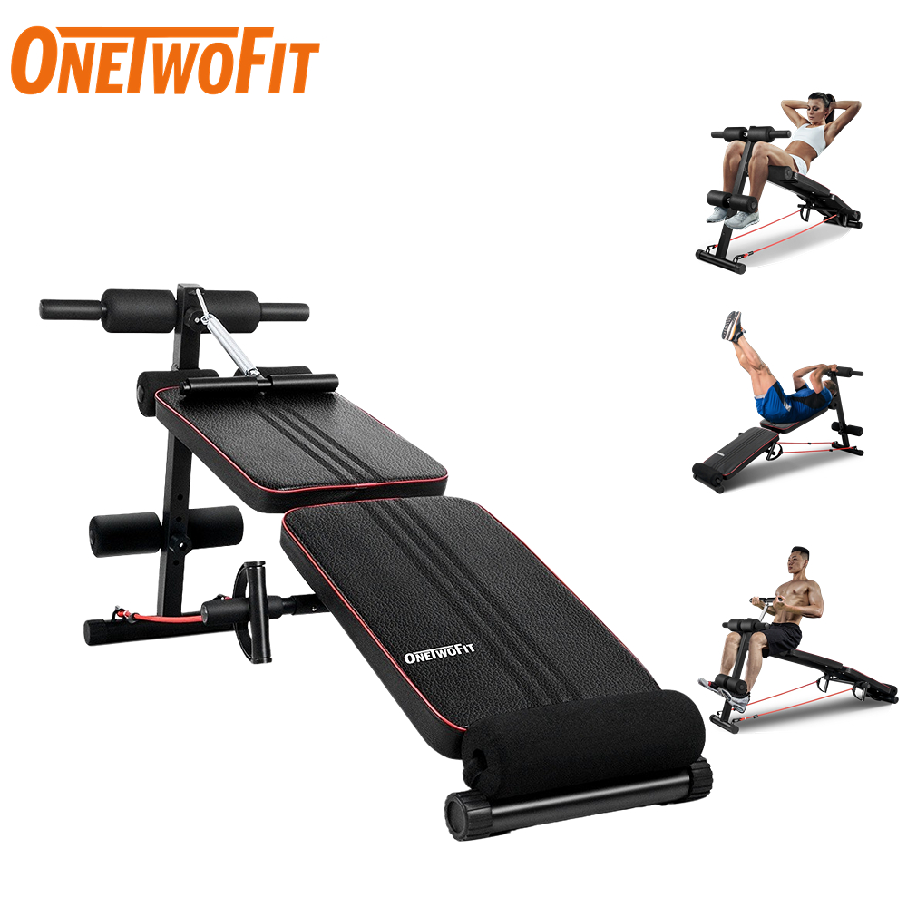 OneTwoFit Ghế tập có thể gập lại Ghế tập bụng đa chức năng Ghế tập bụng Thiết bị tập thể dục tại nhà Ghế tập bụng cong OT184