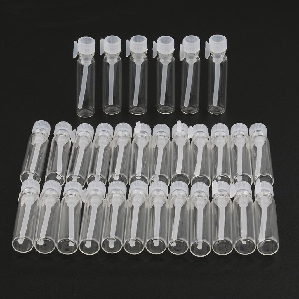 30X  Liquid  Glass Bottle Empty Perfume Essential Oil Vials