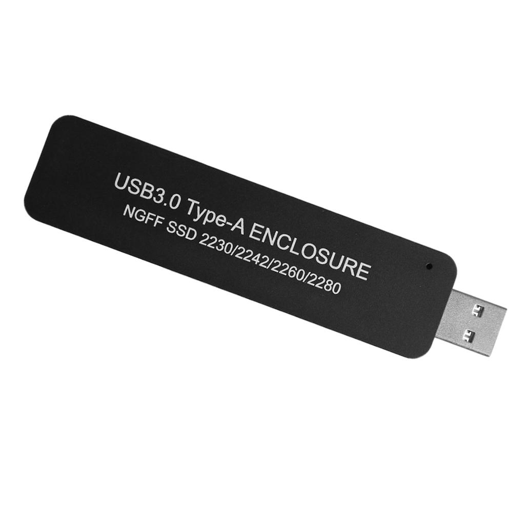 M.2 SSD Enclosure, USB to M.2 SATA SSD Adapter with Case, High Performance M.2 External Enclosure, Support M2 2230 2242 2260 2280 Black