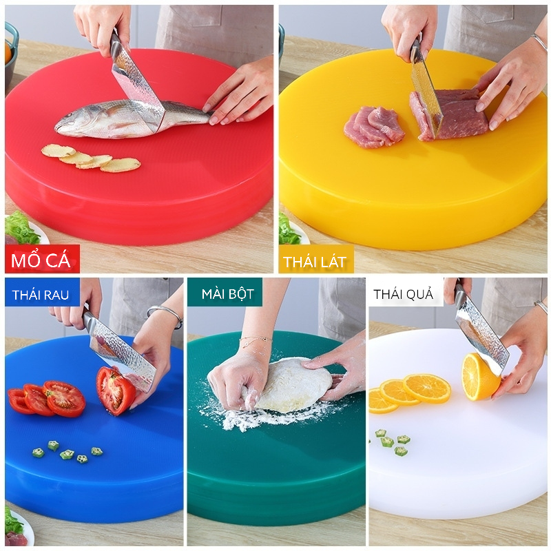 Thớt nhựa nhà hàng/khách sạn KTĐK 35 / 40 dày 5cm, Chất liệu PE nguyên khối Hàng Nhập Khẩu