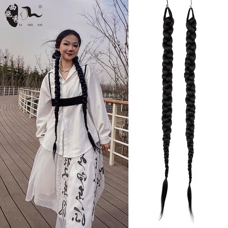 Tóc giả bện con rết cá tính phong cách âu mỹ dài 65cm - Maben