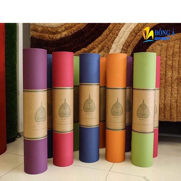 Thảm tập Yoga TPE Eco~Friendly 2 mặt dày 8mm 1 lớp Tặng kèm túi đựng ( Bảo hành 3 tháng )