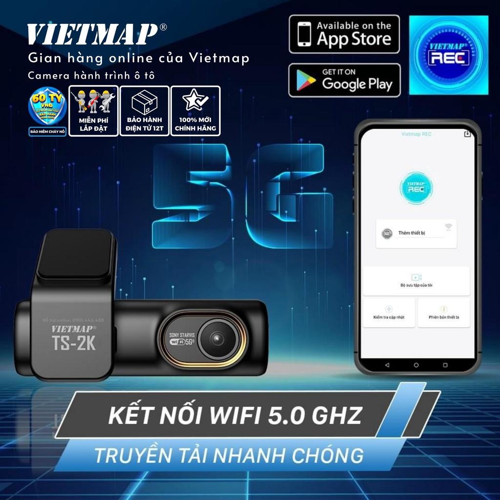 Camera hành trình Vietmap TS-2K - Cảnh báo giao thông bằng giọng nói-Ghi hình 2K - Hàng Chính Hãng