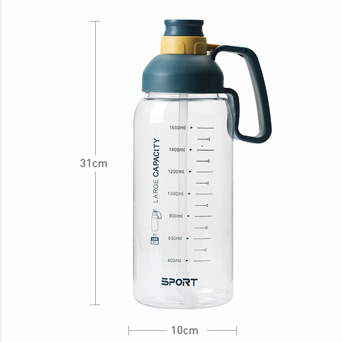 Bình Đựng Nước Thể Thao, Bình Nước Detox Dung Tích 1800ml Có Tay Cầm Và Van Chống Tràn
