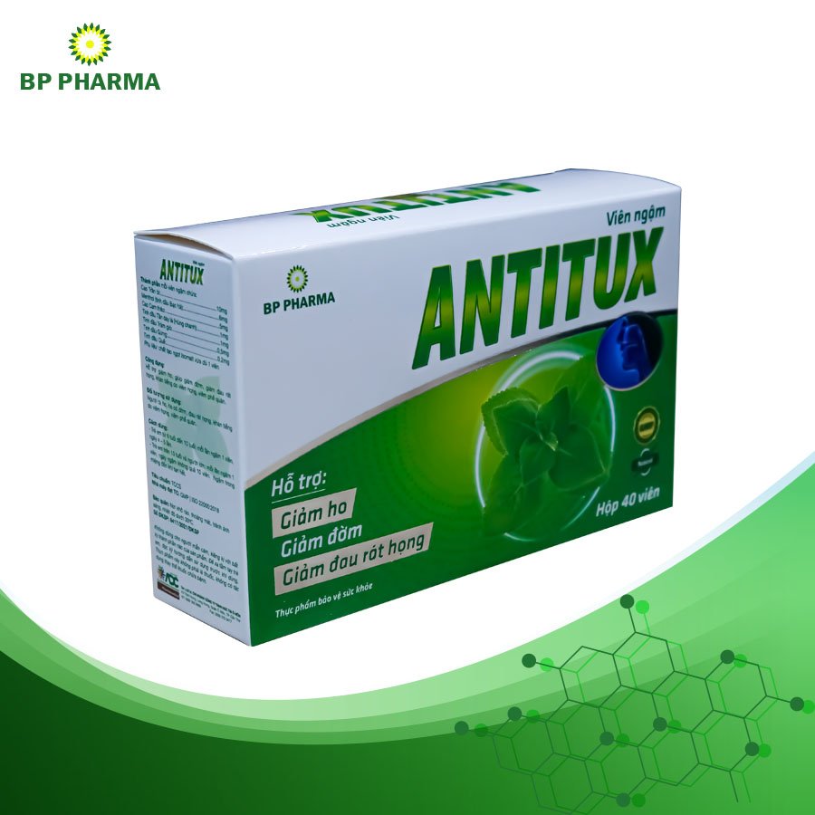 Viên Ngậm Dưỡng Họng Antitux Hỗ Trợ Giảm Ho, Đờm, Đau Rát Họng, Khản Tiếng Do Viêm Họng, Viêm Phế Quản