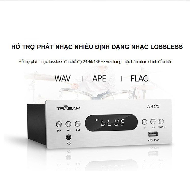 Bộ DAC Giải Mã TRASAM DAC 2 Bluetooth 24BIT 192KHZ AZONE