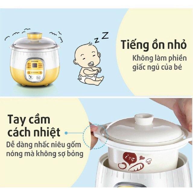 Nồi_Nấu_Cháo Cho Bé _ Bear_Kèm Lồng Hấp 0.8l 1.6l