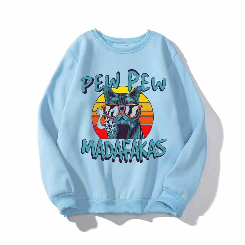 Áo sweater nam nữ in hình PEW PEW dễ thương, chất nỉ dày dặn, hợp làm áo cặp - DS124