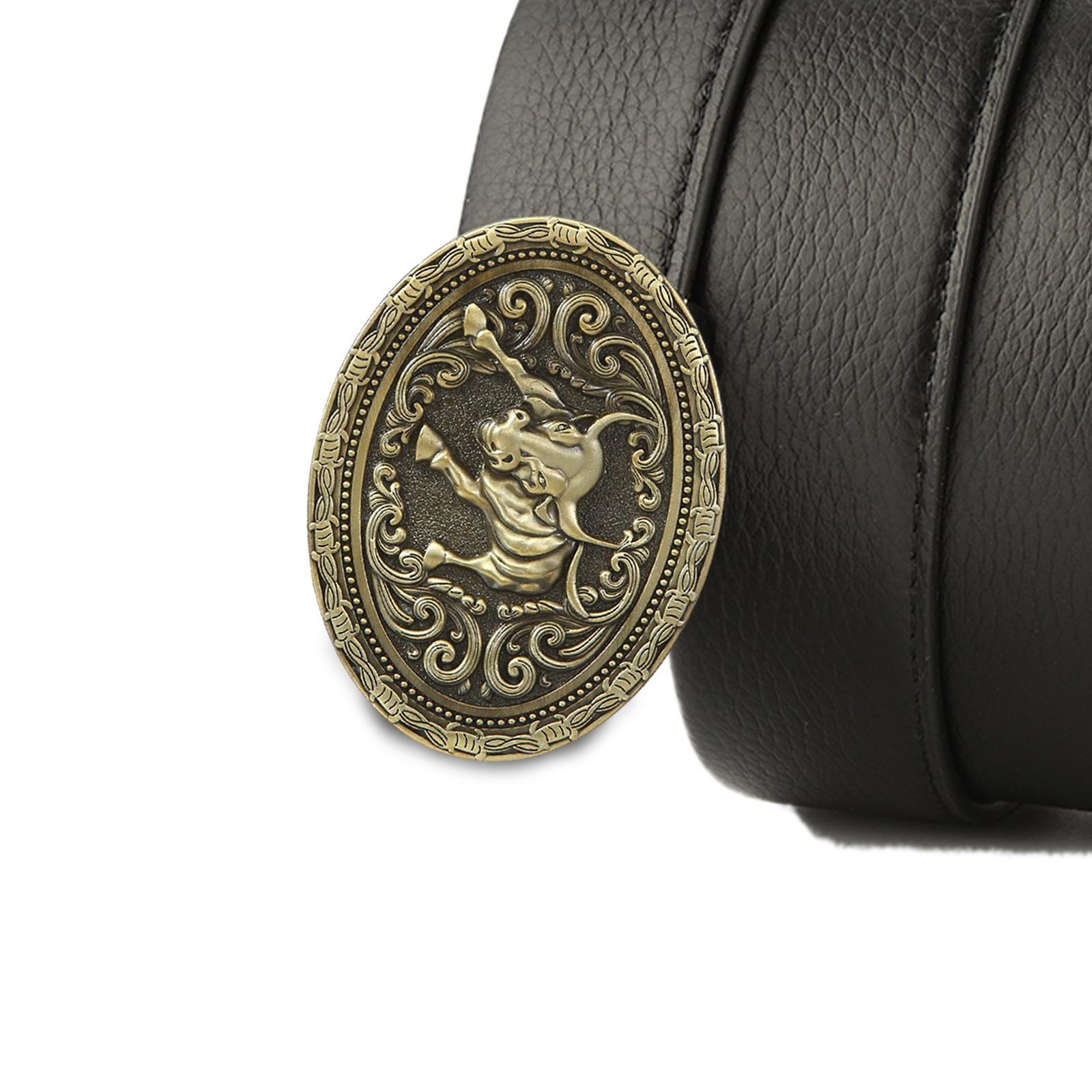 Men's Cowboy Belt Buckle Antique Engraved Animal Floral Novelty Buckles Bronze