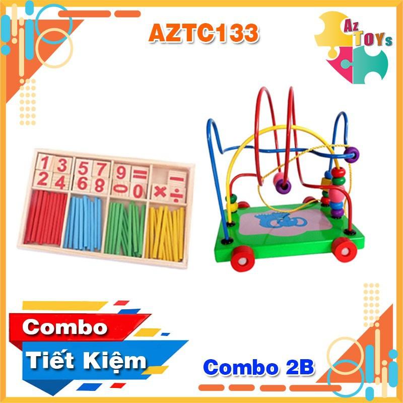 Combo Đồ Chơi Gỗ Phát Triển Trí Tuệ, Kỹ Năng Toàn Diện Cho Bé - AZTC133