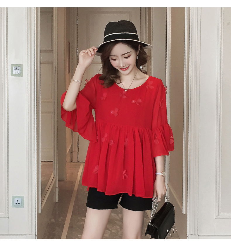 ÁO BẦU CHIFFON TAY LỬNG XÒE CHẤT VOAN CHIFON MỀM MÁT AB1241