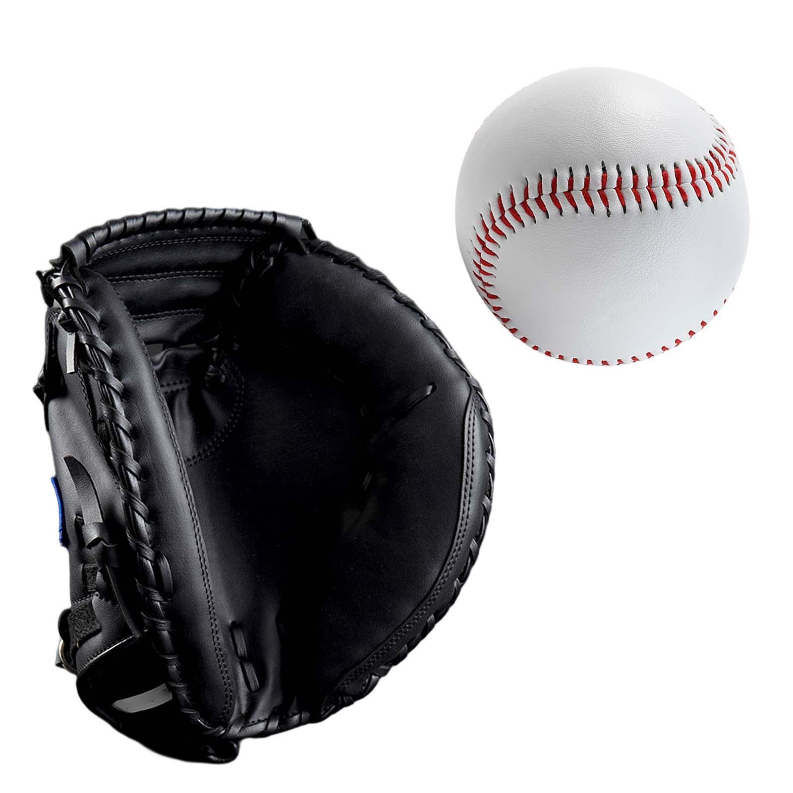 Baseball Catcher Gloves PU with Baseball Ball Teeball Glove Men Women Unisex