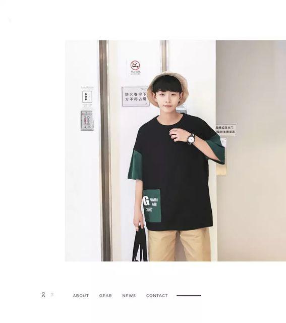 ÁO THUN TAY LỠ FORM RÔNGN PHỐI TAY VÀ TÚI