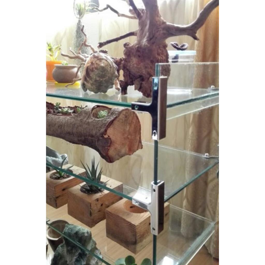 2PCS Glass Clamp Adjustable Glass Bracket for Balustrade Staircase Handrail