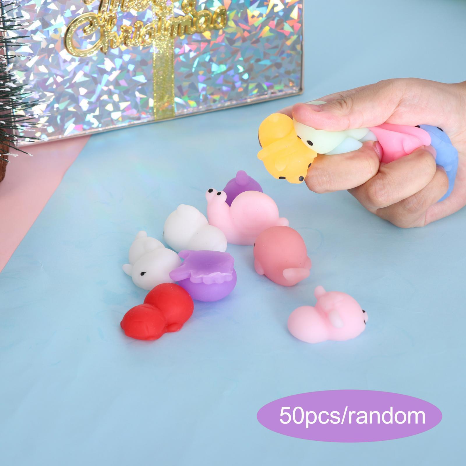 50Pcs Mini Squeezing Toys Sensory Toy Decoration Soft Interesting Relaxing Toy for Party Favors Birthday Gifts Easter Basket Stuffers Adults