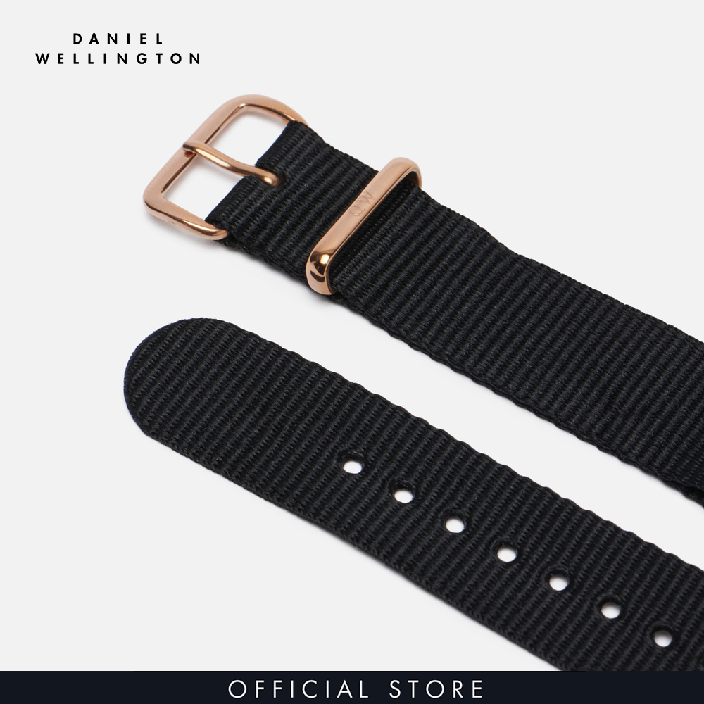 Dây vải nato đồng hồ Daniel Wellington 18mm khóa màu vàng hồng - Cho đồng hồ Classic 36mm - DW00200034