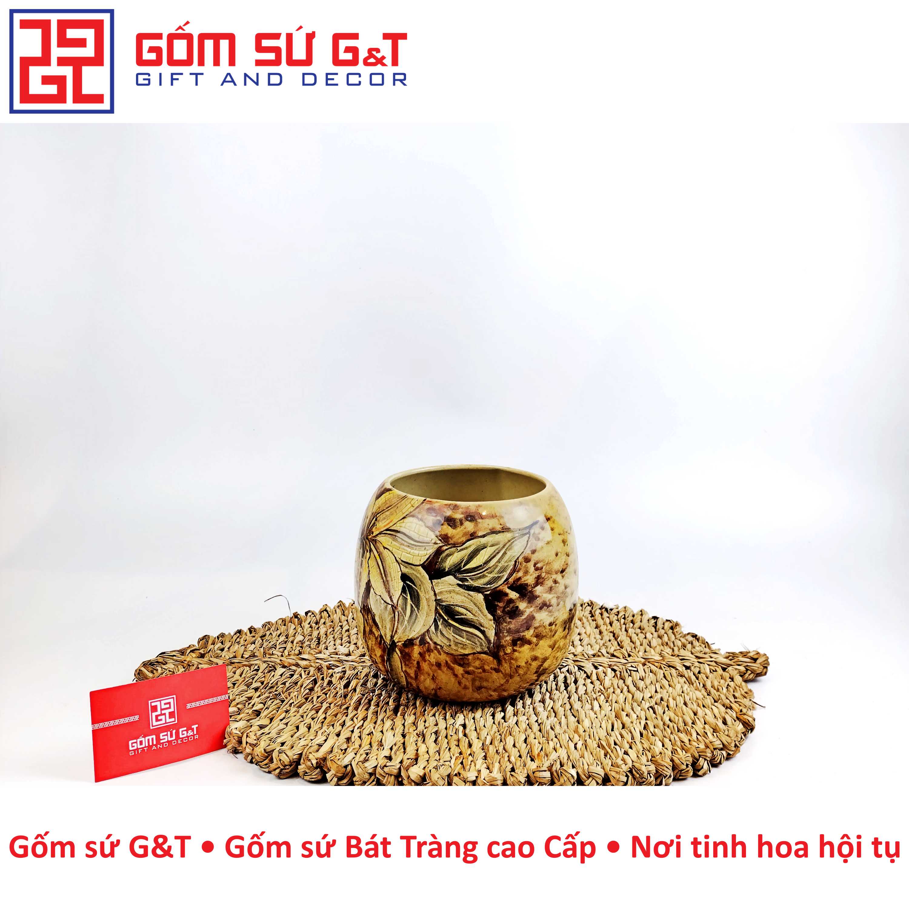 Lọ hoa chum miệng rộng hoa loa kèn Gốm Sứ G&T