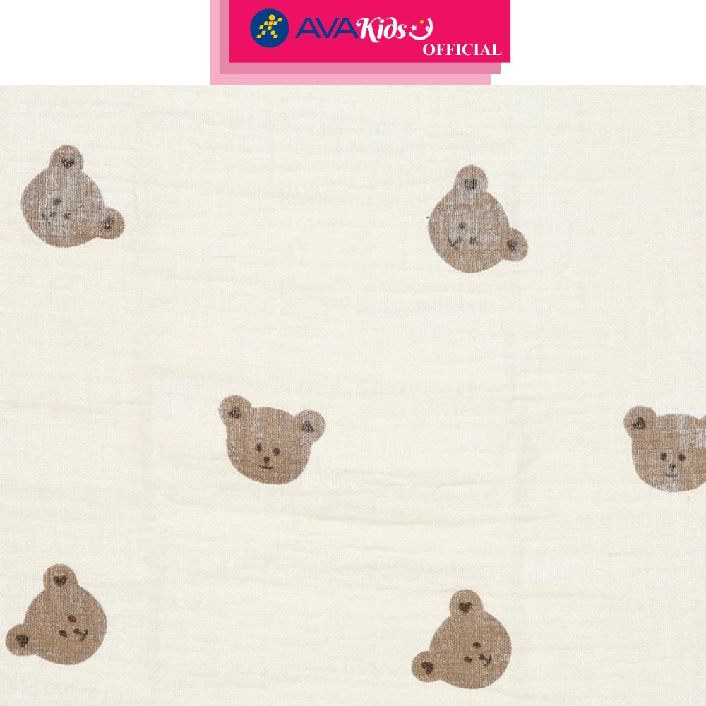Set 5 cái khăn sữa cotton Bessla 2 lớp 27x27 cm - Gấu bear - Hàng Chính Hãng