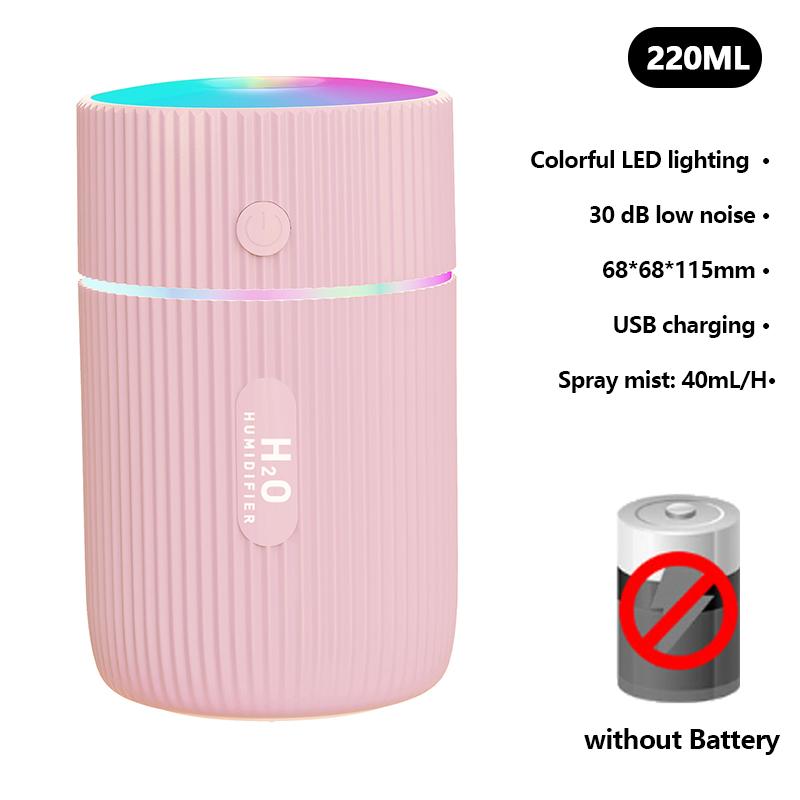 Mini 220ML Siêu Âm Thanh Máy Tạo Độ Ẩm Không Khí Tinh Máy Khuếch Tán Tinh Dầu Cho Xiaomi Nhà Xe Hơi USB Phun Sương Tạo Ẩm Hình Ếch Con Phun Sương Tạo Có Đèn LED đèn Ngủ