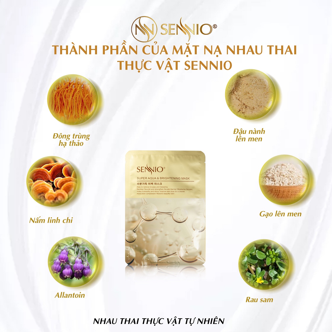 MẶT NẠ NHAU THAI THỰC VẬT SENNIO - Sennio Supper Aqua &amp; Brightening Mask