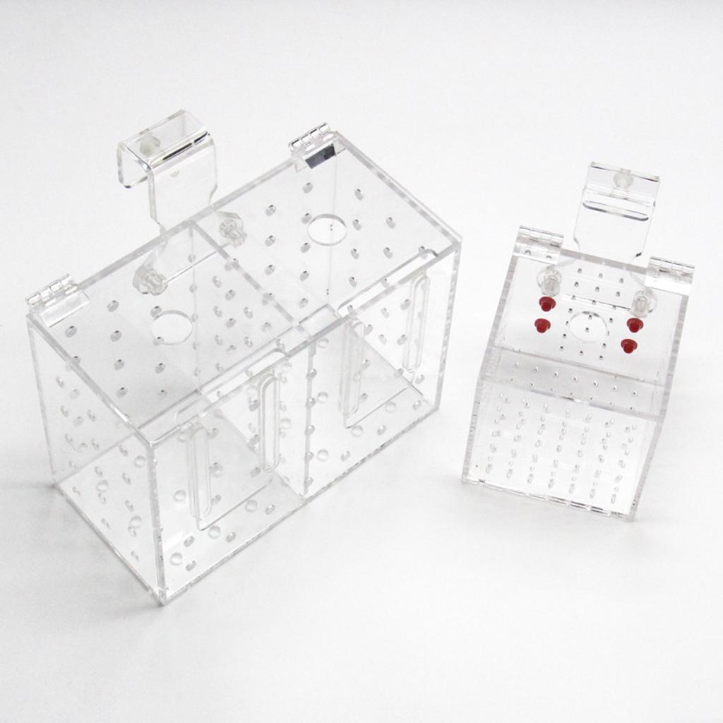Clear Acrylic Aquarium Fish Incubator Breeding Box Incubator Isolation Box, 2 Size