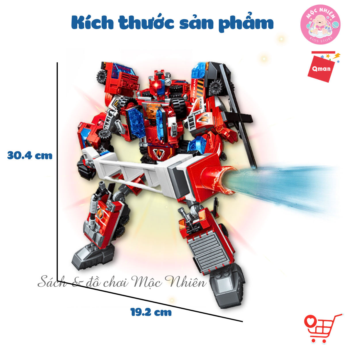 Đồ chơi lắp ráp xếp hình Robot Qman 1416 – Chiến binh Sao hỏa rực rỡ (498 mảnh ghép) - Dành cho bé trai từ 6 tuổi