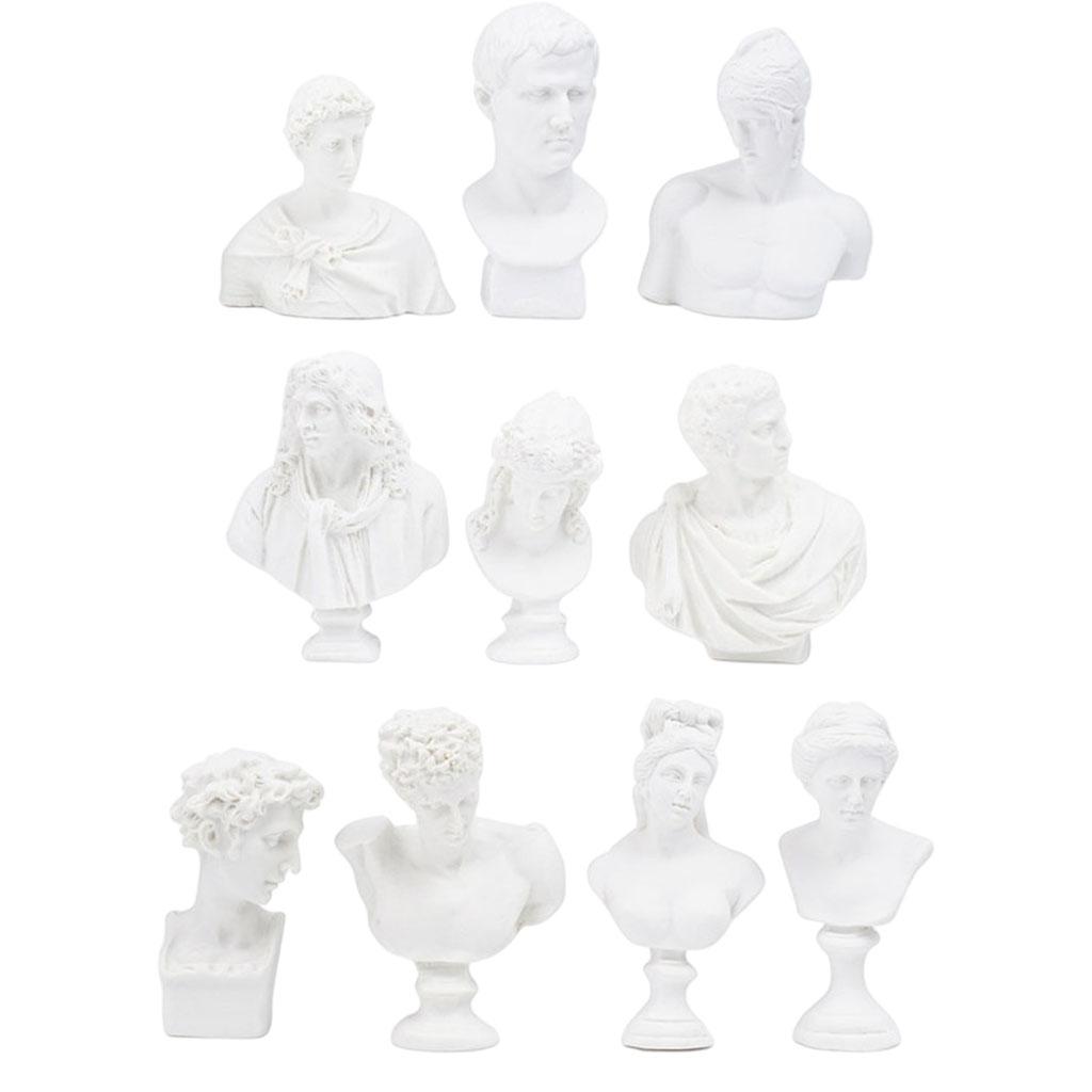 10 Pieces Mini Greek Head Bust Sculptures Drawing Sketch Statues Crafts