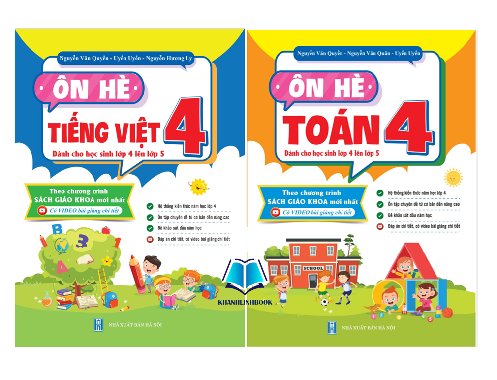 Sách - Combo Ôn Hè Lớp 4 (Toán + Tiếng Việt) - Dành cho học sinh lớp 4 lên lớp 5