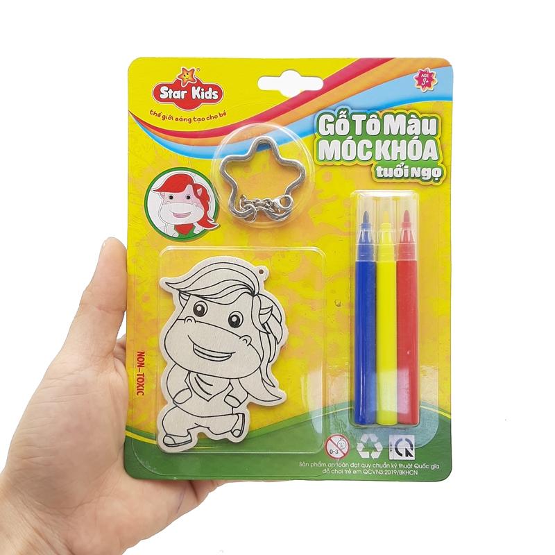 Gỗ Tô Màu Móc Khóa Tuổi Ngọ K-231/7