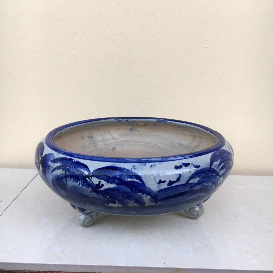 Chậu bonsai Tròn men gốm Quảng ninh 1 size BM-71