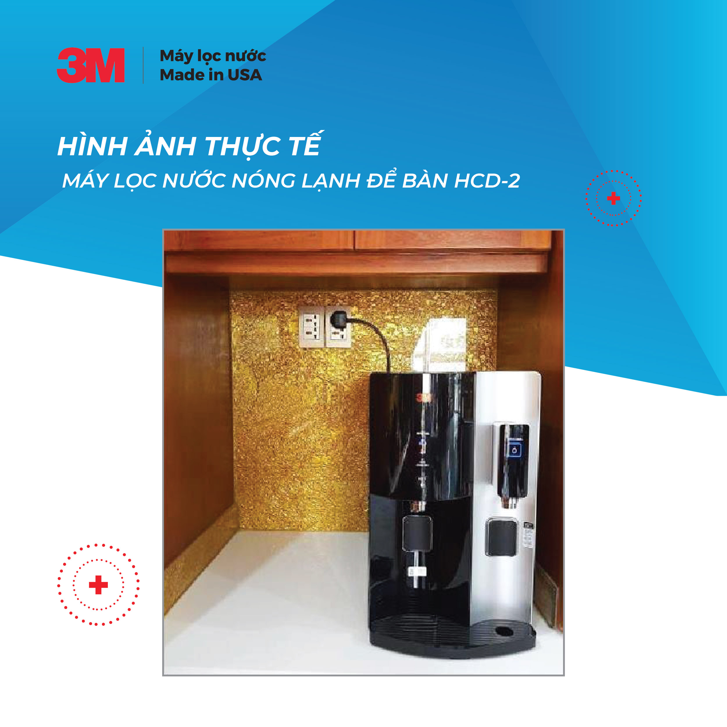 MÁY LỌC NƯỚC NÓNG LẠNH ĐỂ BÀN CAO CẤP 3M HCD-2 (MÀU ĐEN)