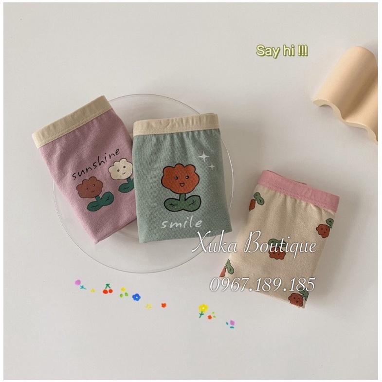 Quần Chip Đùi Bé Gái Cotton 100% Cao Cấp, Quần Lót Cho Bé Gái từ 3 đến 14 tuổi Hàn Quốc Bông Hoa Nhỏ Xinh Xắn Dễ Thương