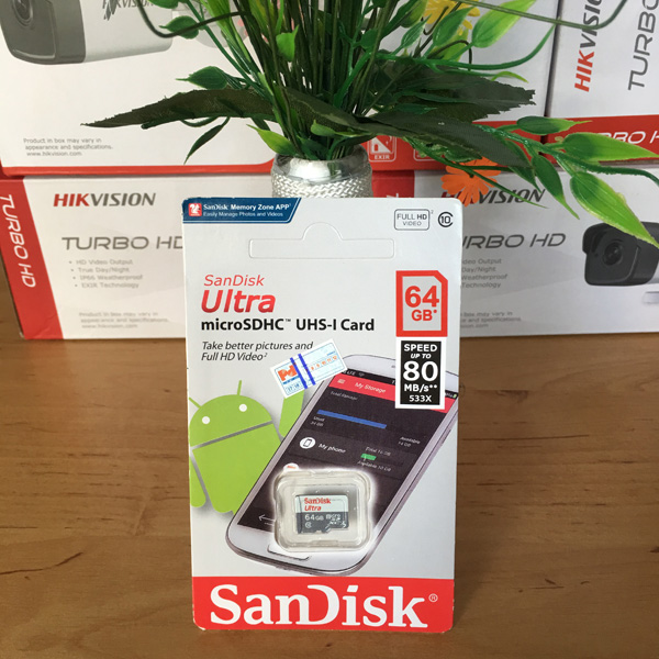 Thẻ Nhớ 64GB SanDisk Chính Hãng Dùng Cho Camera Quan Sát