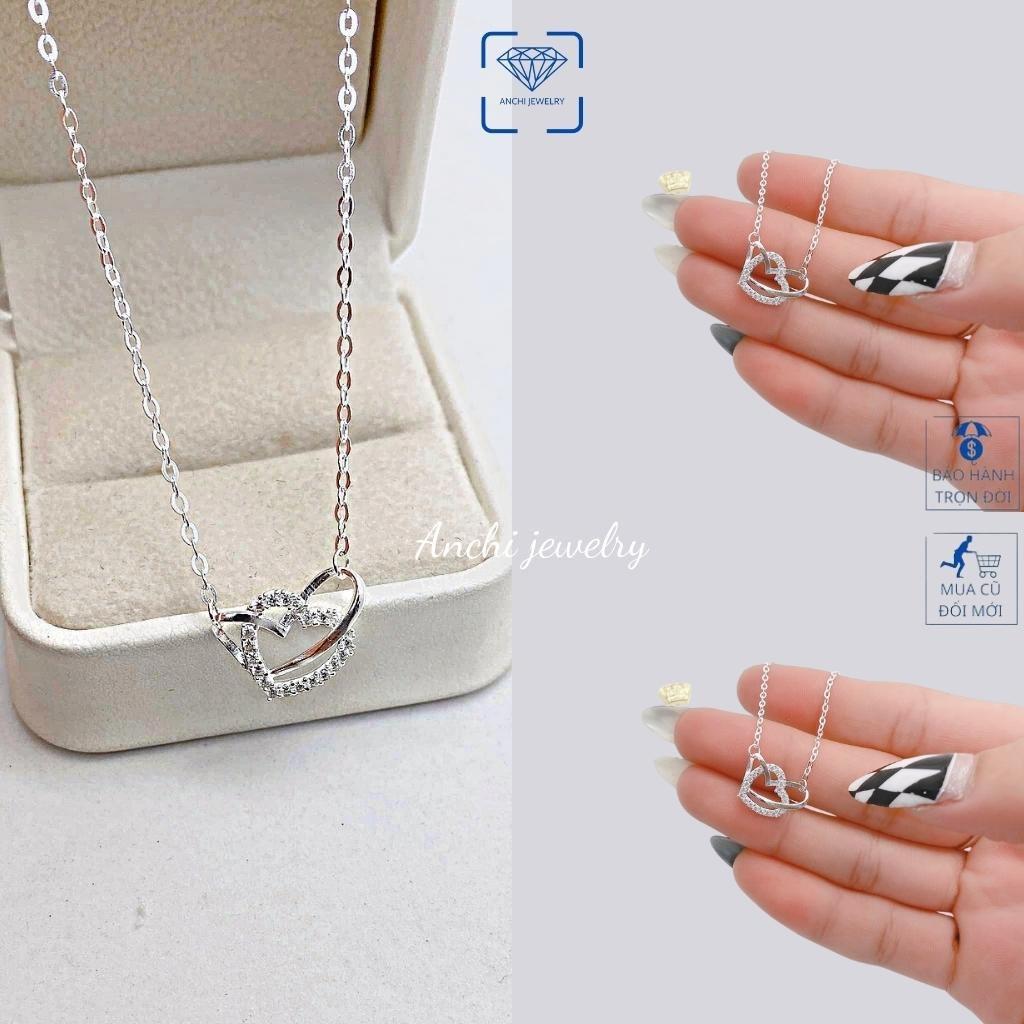 Dây chuyền nữ mặt tim bạc ta nguyên chất cá tính - Anchi jewelry, quà tặng bạn gái