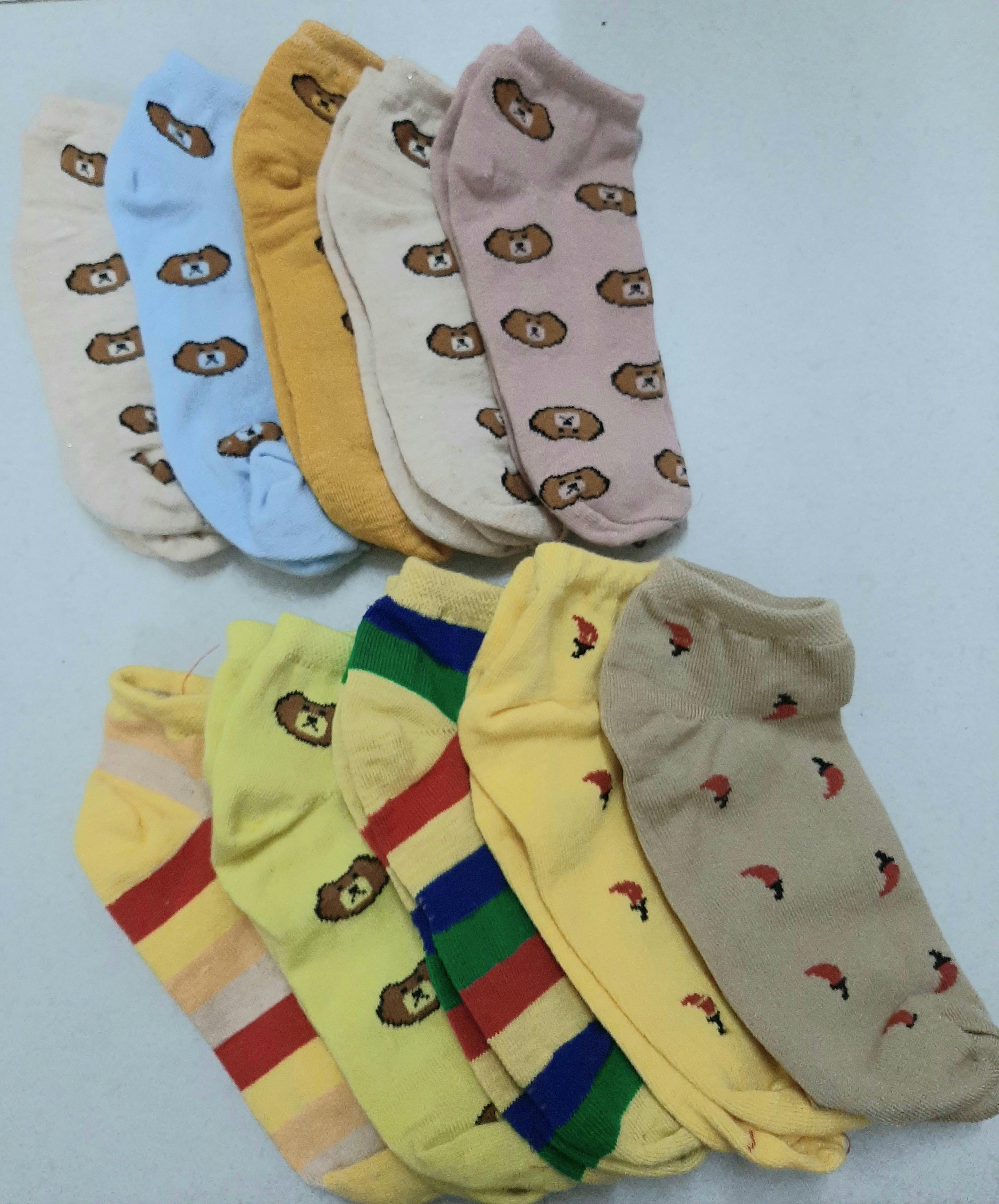 Combo 10 đôi vớ nữ cổ ngắn hoa văn ngẫu nhiên