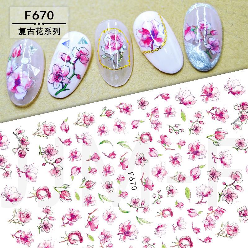 Sticker nails - hình dán móng 3D hoa 670