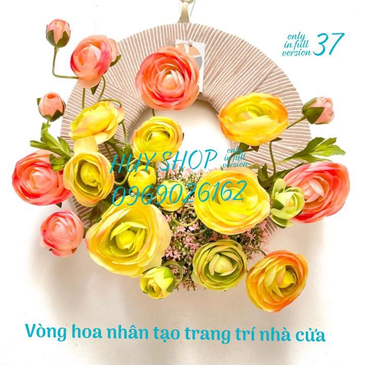 VÒNG HOA NHÂN TẠO TRANG TRÍ TREO TƯỜNG 28CM 33-39