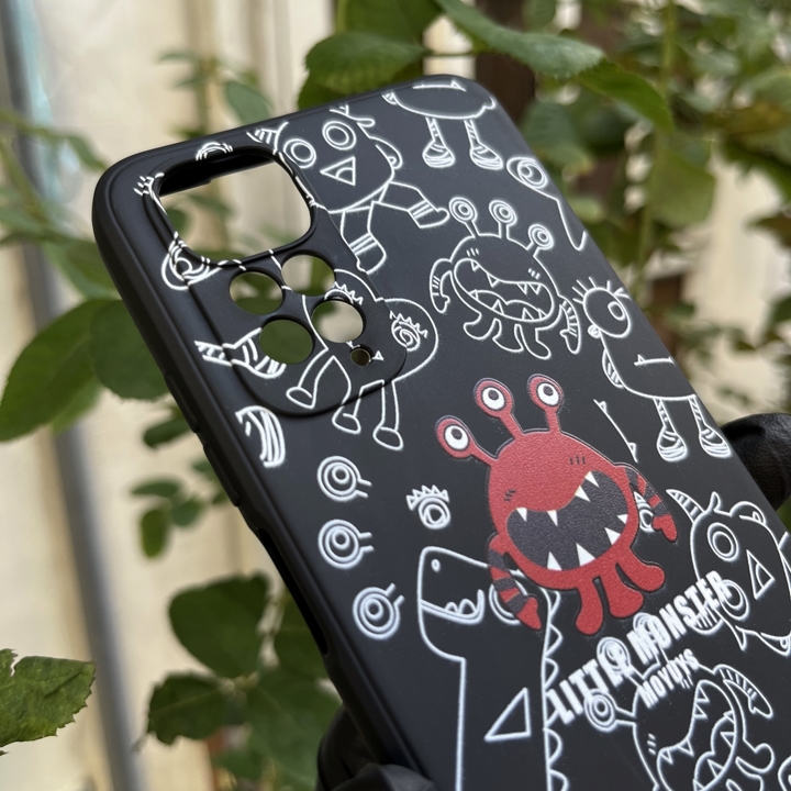Ốp lưng dành cho Redmi Note 11 - Note 11S dẻo 3D little monster đen