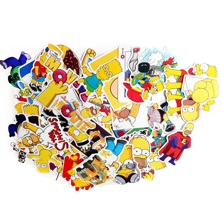 Sticker Simpson Hoạt Hình - Bộ 50 miếng