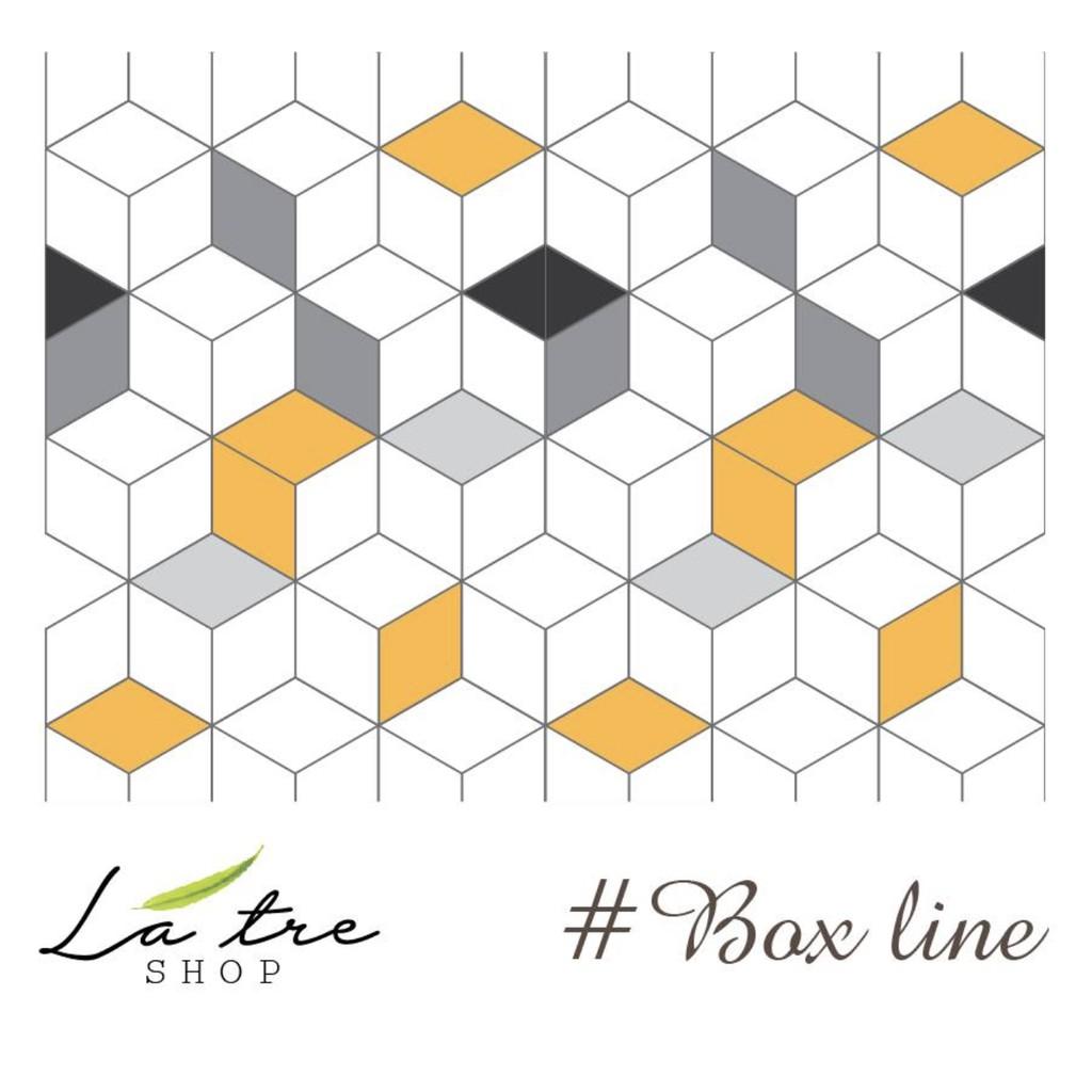 Decal chịu nhiệt dễ lau chùi dầu mỡ dán bếp tường nhà vệ sinh loại 1 - Box Line khổ 40x60cm 0019